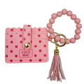 Lulu Mac ID Wallet Pink/Hot Pink Dot