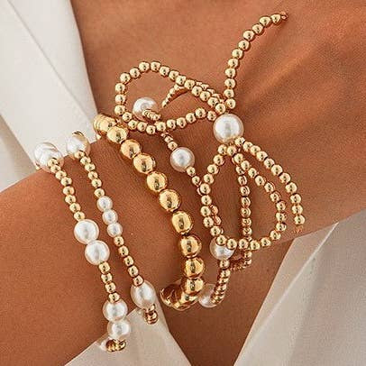 Multi-layer Pearl Bow Bracelet