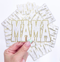 MAMA white 4” embroidery patch trucker hat patch iron on
