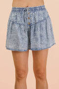 Button Down Flare Shorts