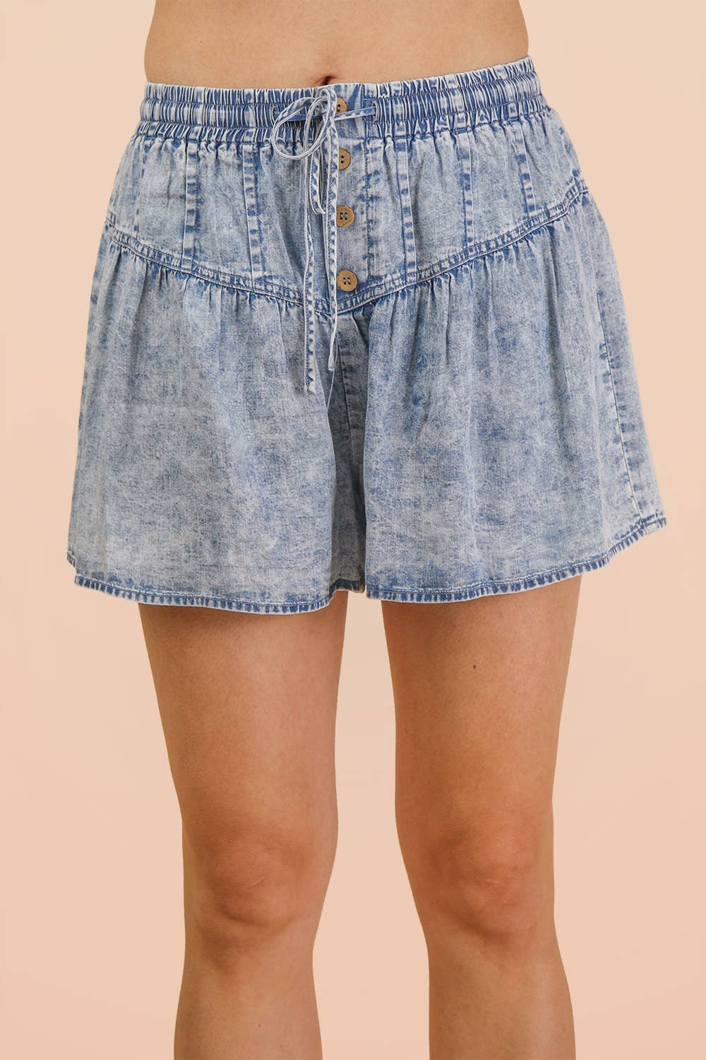 Button Down Flare Shorts