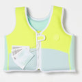 Salty the Shark Swim Vest 3-6 Aqua Neon Yellow