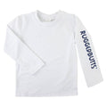 Boys White Long Sleeve Logo Rash Guard