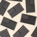 BLACK USA Flag Embroidered Heat Press Style Patch