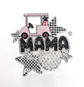 Golf Mama Checkered Star Sequins Patch - Large   