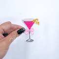 Dainty small cosmo martini bow embroidery patch iron on