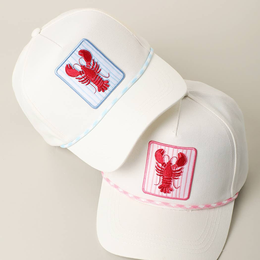 Lobster Embroidered Patch Rope Trucker Hat