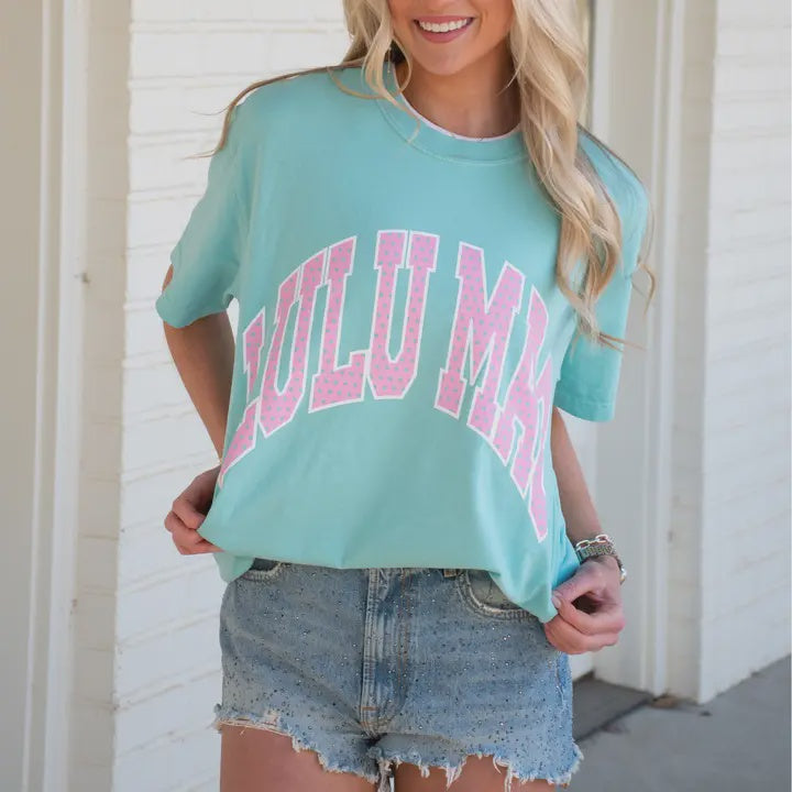 LULU MAC Polka Dot Adult Chalky Mint Tee