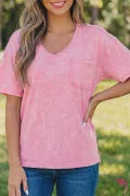 Sachet Pink Cotton Mineral Wash T Shirt
