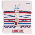 "Game Day" Red, Blue & White Hair Tie Bracelets