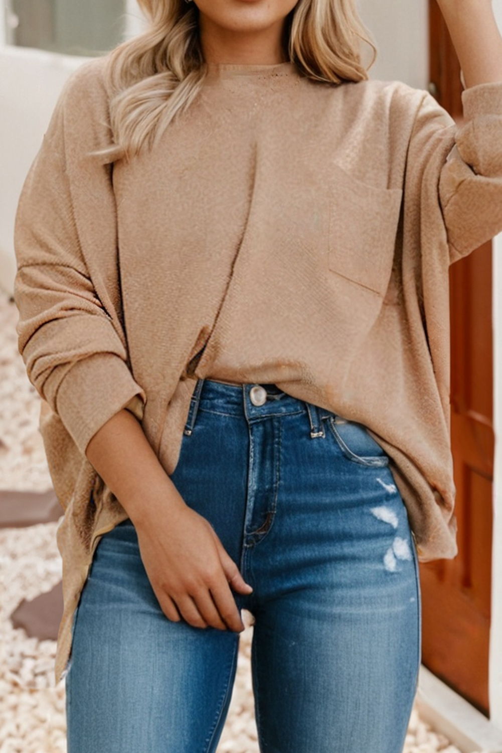 LDC Plus Size Drop Shoulder Knit Tunic Top