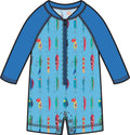 Baby Boys Gone Fishin Long Sleeve One Piece Rash Guard Swimsuit