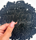 Black Wifey Glitter Patch
