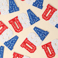 USA Floral Letter Embroidered Heat Press Style Patch