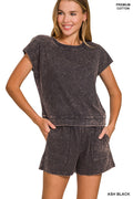 PREMIUM COTTON WASHED SLEEVELESS TOP & SHORTS SET