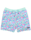 Floral Flamingo Swim Trunks