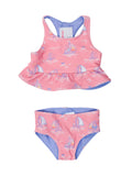 Girls Pink Seas the Day Reversible Peplum Tankini 2-Piece Swimsuit