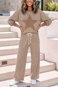 F/W26 NEW Star Print Leopard Casual Two Piece Pants Set|S-4X