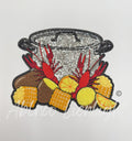 Louisiana Crawfish Boil Mardi Gras Sequins Patch - Large