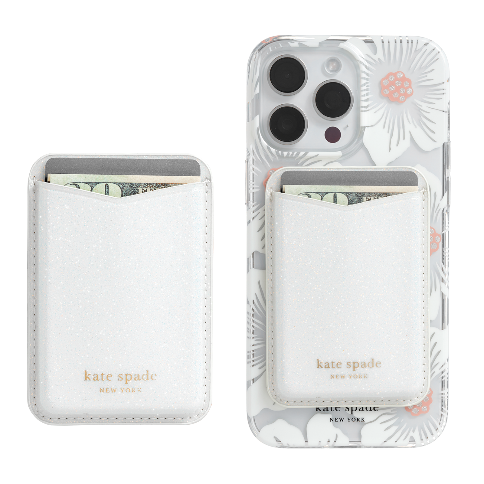 Kate spade new york Wallet MagSafe White Glitter