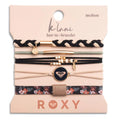 "Roxy Coastal Drift" Black and Neutral Beachy Vibe Hair Tie Bracelets