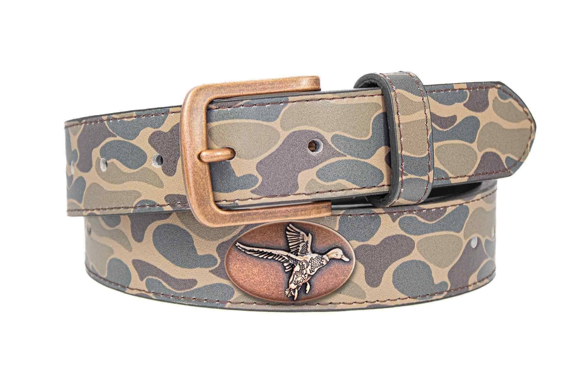 Mallard Old School Camo Leather Belt