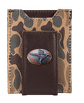 Mallard Men's Magnetic Front Pocket Old School Camo Leather Wallet.