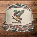 7 Panel, Duck Camo Hat, with Embroidered Duck