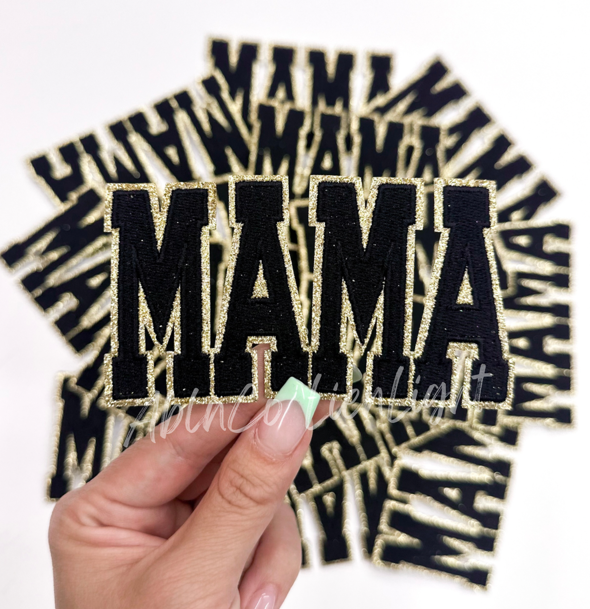 MAMA black 4” embroidery patch trucker hat patch iron on