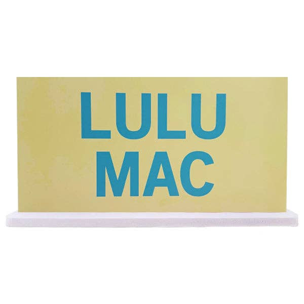 LULU MAC LOGO SIGN YELLOW WITH LIGHT BLUE
