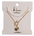 "Wonder" Gold Star with White Bead Necklace Set