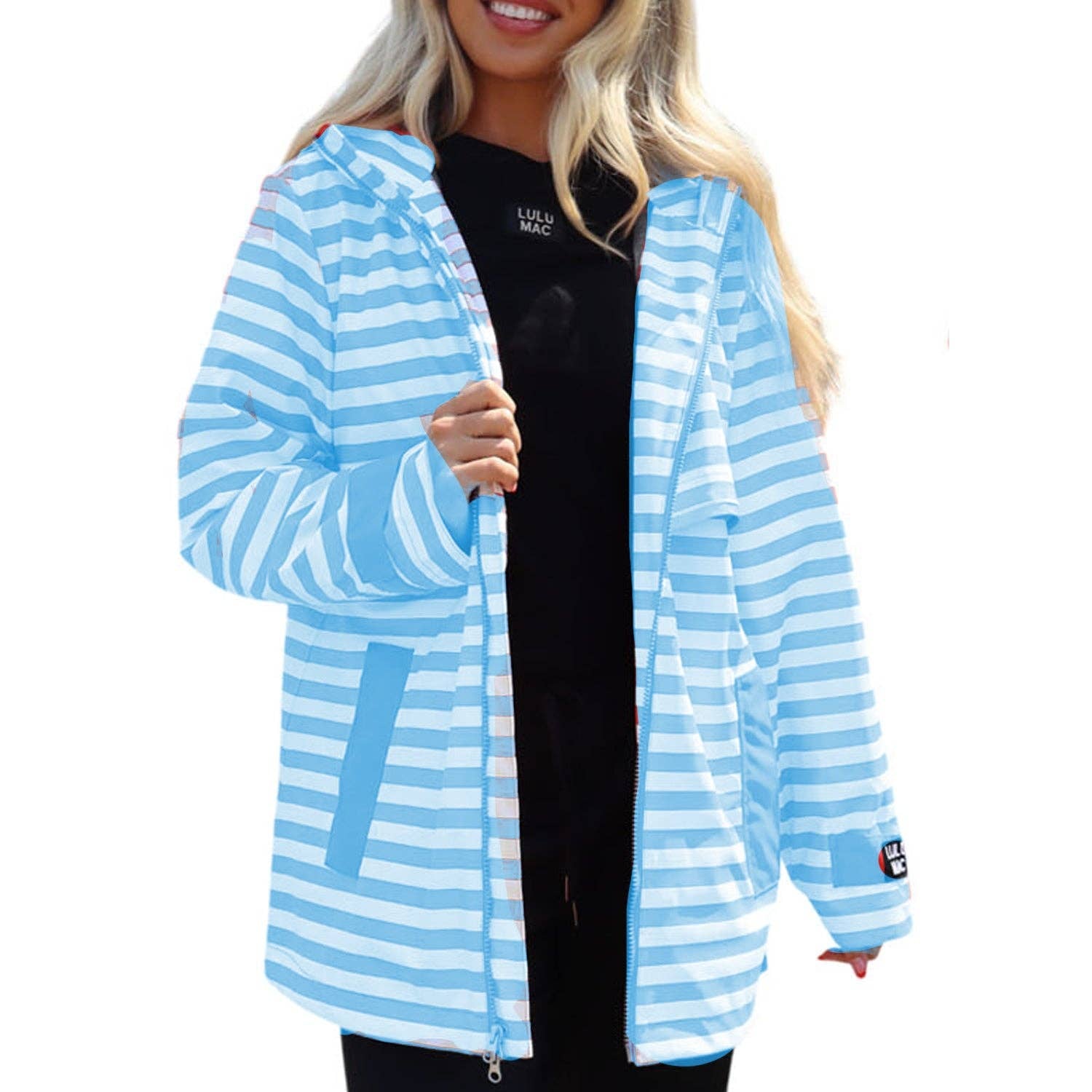 Lulu Mac Raincoat Darby Blue/White