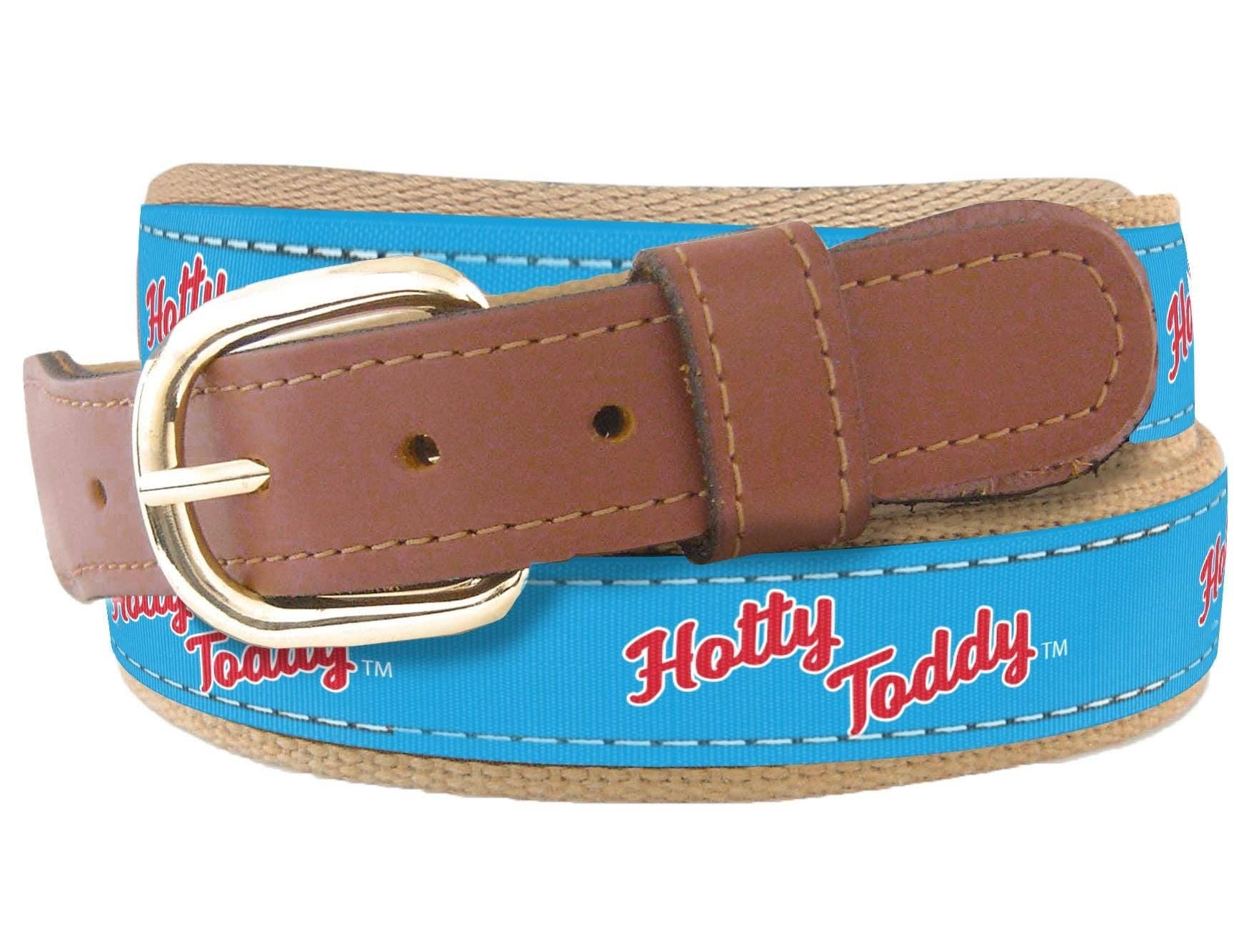 Ole Miss Rebels Hotty Toddy Men's Collegiate Woven Ribbon Belt.