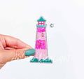 Preppy Pink Lighthouse ©️ Fishing Sequin Patch