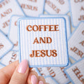 COFFE AND JESUS Embroidered Heat Press Style Patch