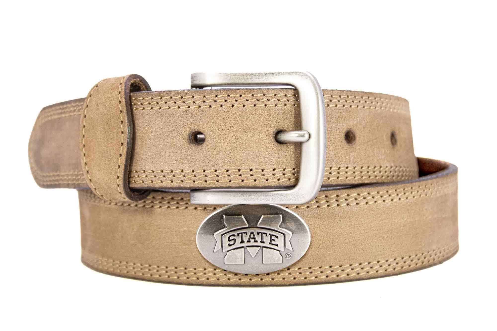 Mississippi State Bulldogs Men's Collegiate Crazyhorse Leather Belt.