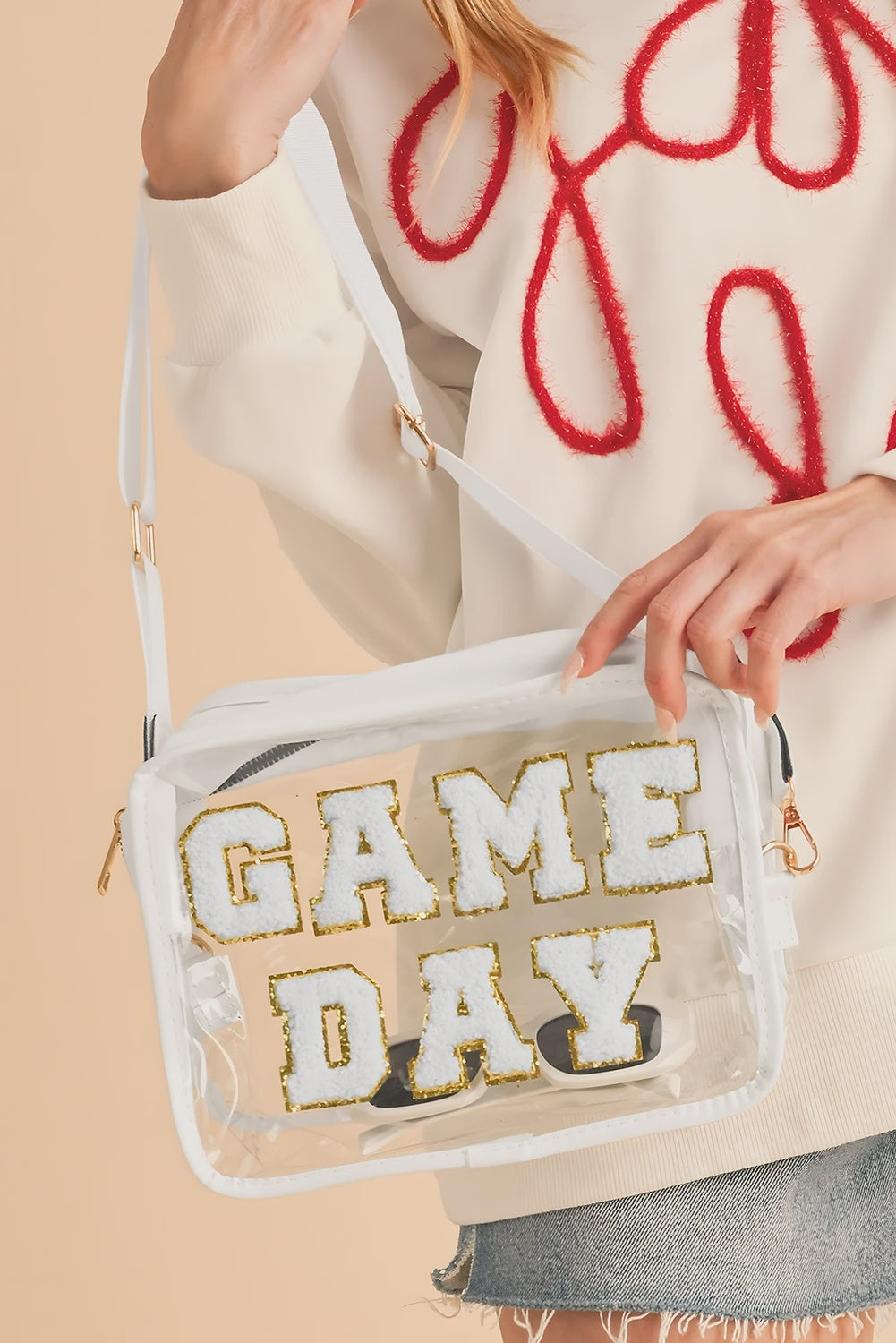 White/Clear Game Day Shoulder Bag